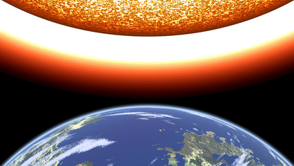 earth versus sun