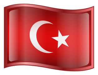 turkey flag icon.  (with clipping path)