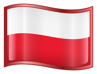 poland flag icon. (with clipping path)