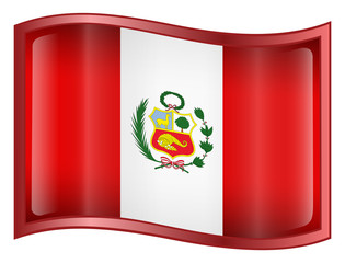 peru flag icon. (with clipping path)