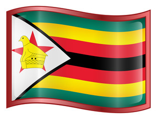 zimbabwe flag icon. (with clipping path)