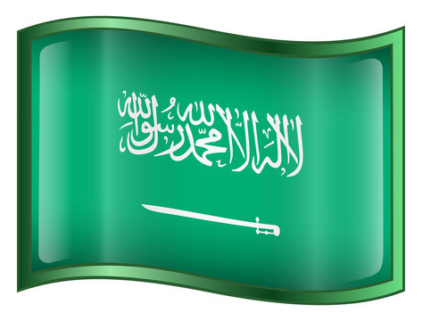saudi arabia flag icon. (with clipping path)