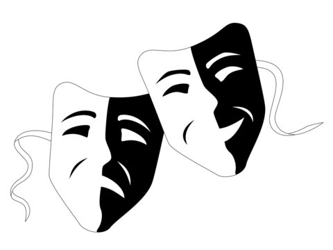 Theater masks comedy tragedy