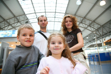 Fototapeta na wymiar traveling family faces