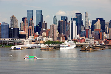 Cruise ship visiting Manhattan port.