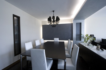 trendy modern dining room