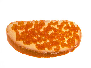 sandwich with red caviar