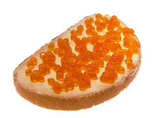 sandwich with red caviar