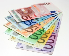 euro banknotes, close-up