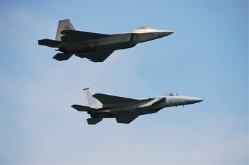Fototapeta na wymiar dwa jetfighters