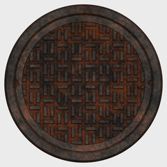 rusty manhole cover