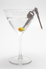 car keys in martini