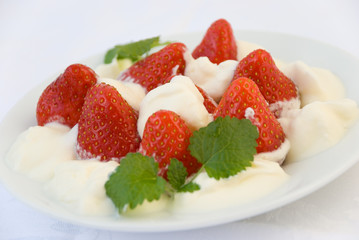 quark - vanille - krem dessert mit erdbeeren - 3