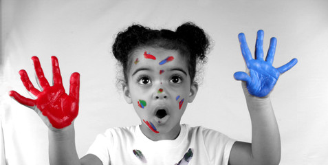 girl and paint