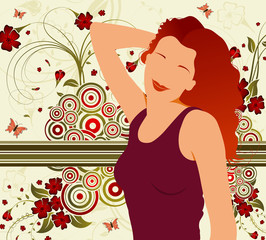 abstract floral chaos with girl