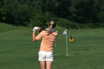Fototapeta premium lady golf swing