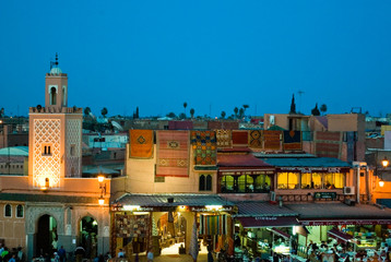 djema el fna night view form the cafe glacier