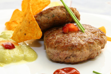 burger on plate