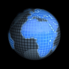 globus - europa auf schwarz