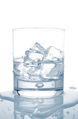 water with ice cubes