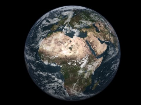 realistic 3d earth "africa" - black background