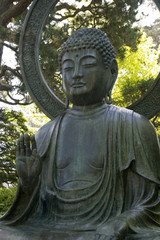 large bronze buddha close up