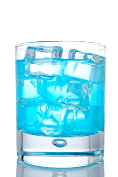 glass of blue paradise cocktail