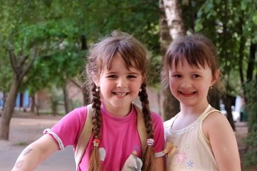 girls in the yard