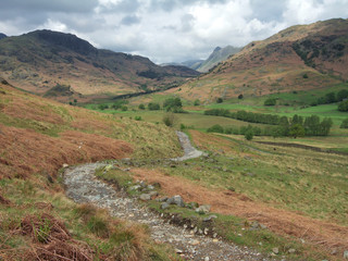 the langdale pikes from tilberthwaite