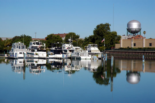 boat dock reflection