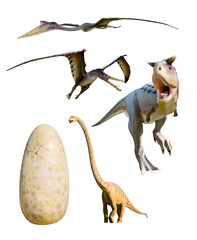 four most popular dinosaurs - clipping paths