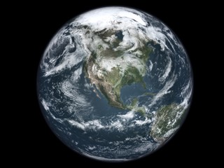 realistic 3d earth "usa" - black background