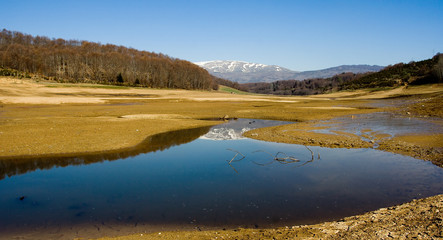 landscape view of the lake mavrovo
