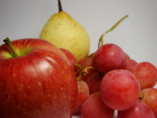 still life apple pear grape
