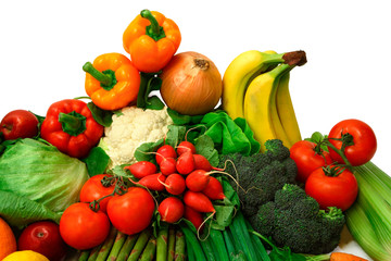 arrangement of vegetables and fruits