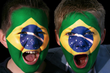 young brazilian football fans