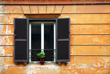 window on an old facade