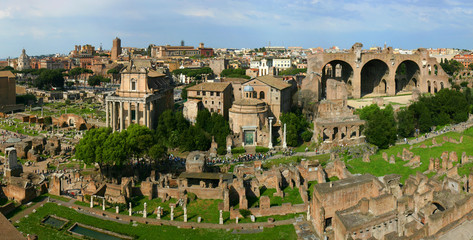 panoramic roman ruins