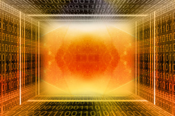 binary code digital tunnel background