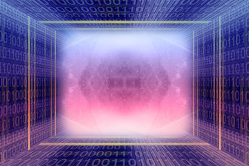 binary code digital tunnel background