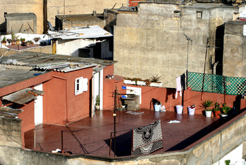 terrasse sur le toit d'un immeuble à casablanca © Emmanuelle Combaud