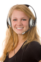 woman with headset