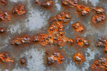 rust on a metallic surface
