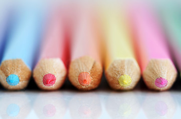 colorful pencil tips.
