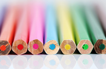 colorful pencil ends.