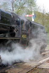 Fototapeta na wymiar black steam engine