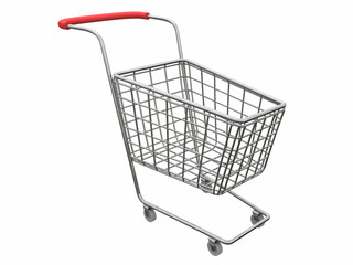 logo empty cart over white