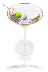 martini and sport ball olives