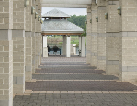 walkway and columns