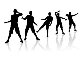 silhouettes in movement